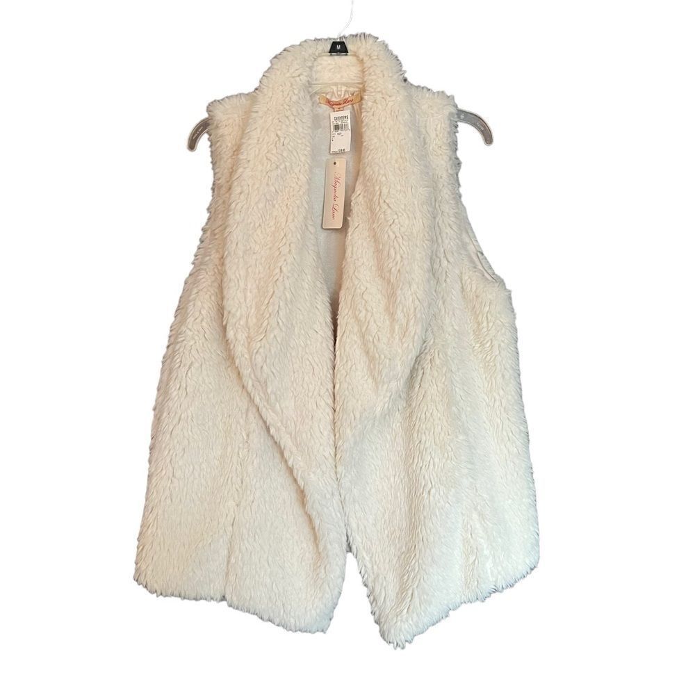 Magnolia Lane Fluffy Cozy Tunic Vest - w/ Pockets. Sz L - NWT.